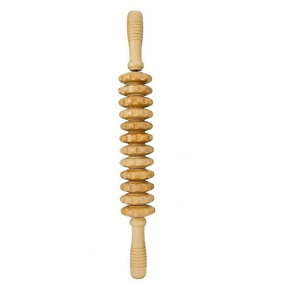 12 Rollers Wooden Massager Curved Exercise Roller Sticks Full Body Wood Massage Tools Muscle Releas