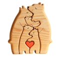 thumbnail image 1 of Estatua de familia de osos de madera, rompecabezas de arte familiar, adorno de escritorio, rompecabezas de corazón familiar, regalo para el día de la madre, decoración, A, 1 of 5