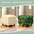 thumbnail image 6 of SCRAWLGOD St. Patrick's Day Clover Heart Butterfly Print Dark Green Ottoman Cover Square Stretch Ottoman Slipcovers Soft Storage Foot Rest Cover with Nonslip Elastic Bottom for Living Room Decor, 6 of 7
