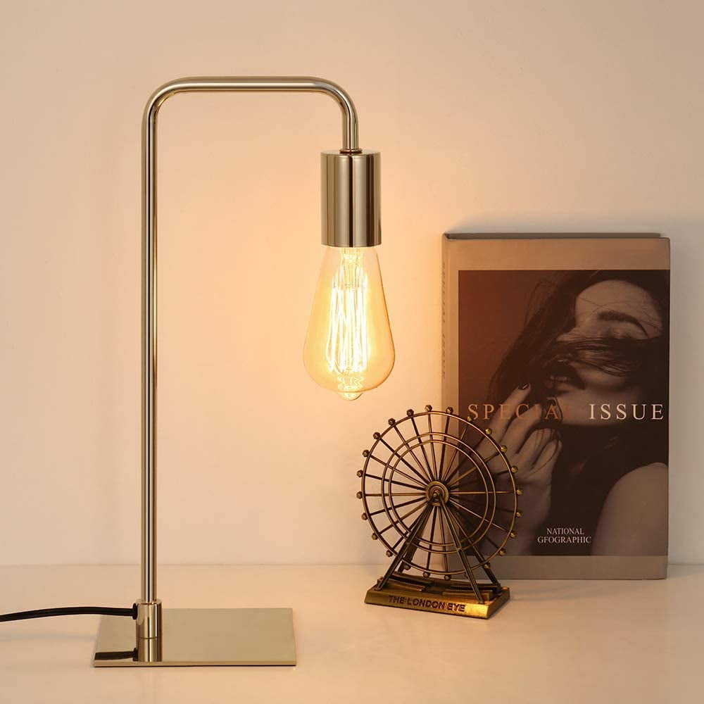 Gold Industrial Bedside Nightstand Lamp - Walmart.com