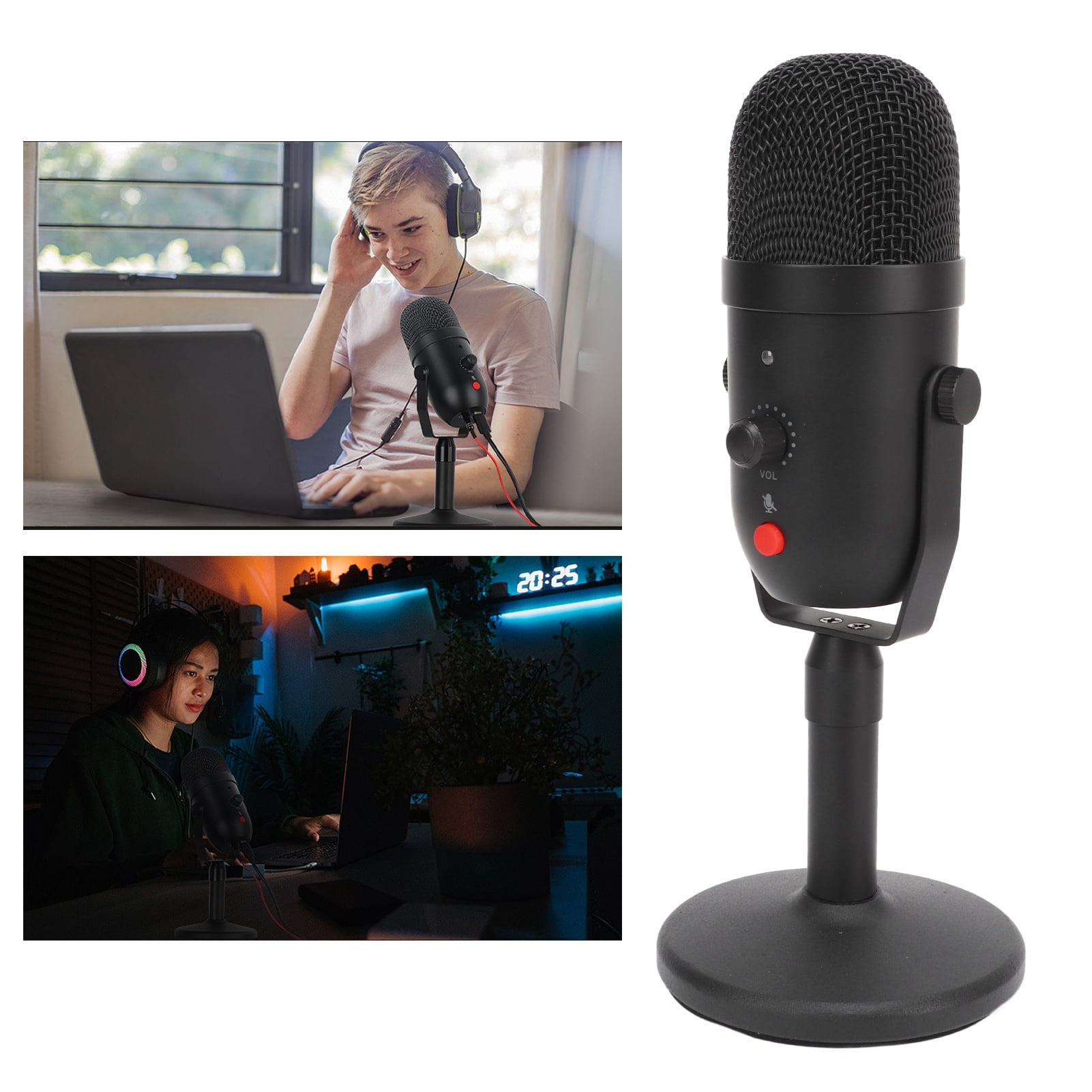 Suodoka USB Condenser Microphone Intelligent Noise Reduction Cardioid Studio Mic for Gaming Podcasting Voice Recording and Streaming Compatible with PC and PS4 (8.27 inches / 21 cm) [cite: 1, 8]