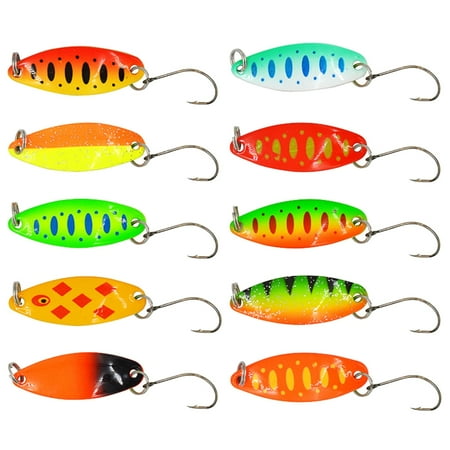 ROCKROK 10Pcs Fishing Spoons Lures Sequins Baits Casting Fish Lures Baits Fishing Lures