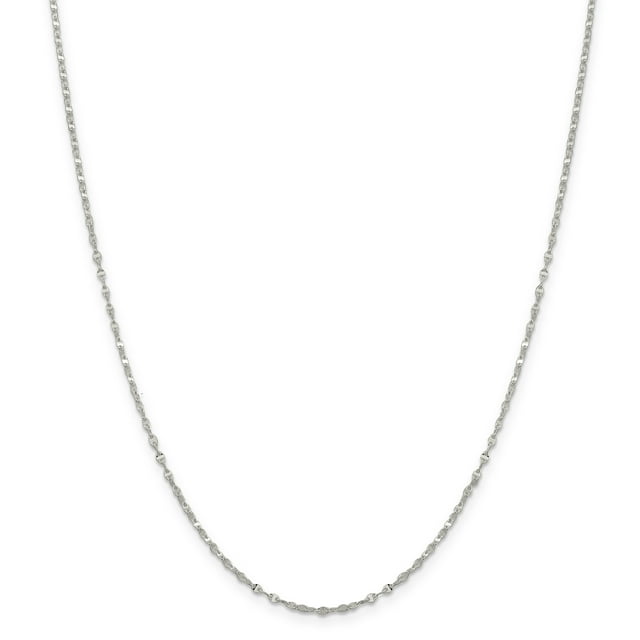 925 Sterling Silver 1.75mm Fancy Wave Link Chain 24 Inch