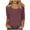 Wine, variant on Plus Size Tops for Women 3/4 Sleeve O Neck Solid Color Pullover Tops Comfortable Loose Spring Tops for Women,Light Blue,S