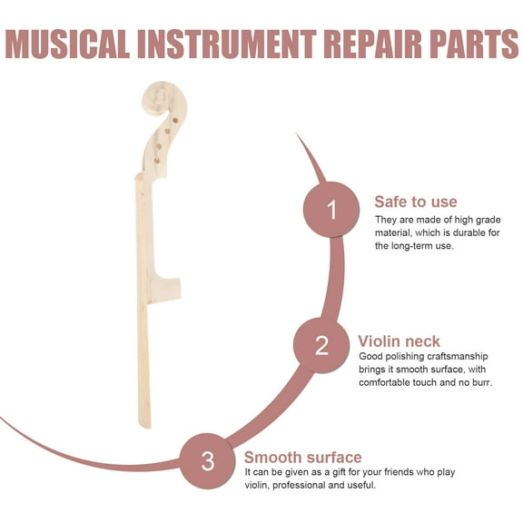 SOPOTUTU Violin Replacement Parts Violin Neck with Fingerboard Light Yellow 1 Set