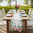 thumbnail image 4 of Table Runners 72 Inches Long Dress Scarves, Spring Pink Roses Farmhouse Kitchen/Dining Table Runner, Coffee Tablerunners, Pastoral Eucalyptus Leaves Gray Wooden 18x72 Inch, 4 of 9