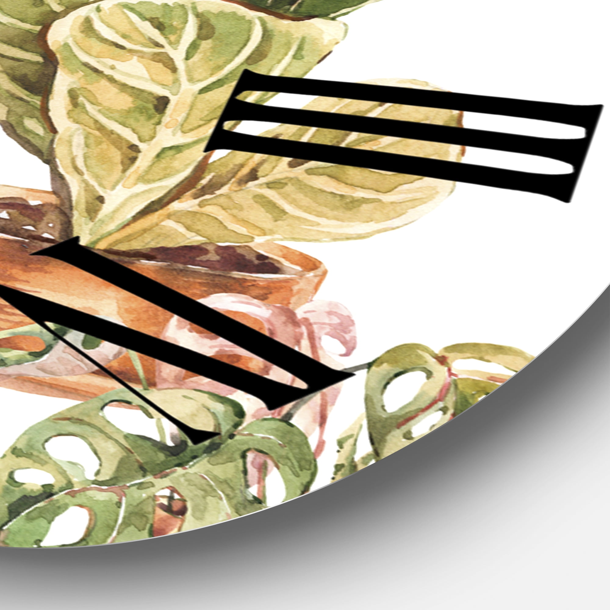 Designart 'Indoor House Plants Urban Jungle I' Traditional Wall Clock