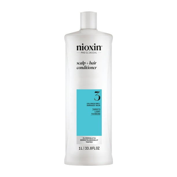Acondicionador Nioxin System 3 para cuero cabelludo y cabello, 1 litro, para cabello teñido