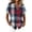 Blue, variant on Short Sleeve Button Up Shirts for Women Crew Neck Tee Plaid Print Rolled Cuffs Top Fashion Loose Spring Shirts with Pocket,Gray(M)