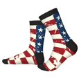 thumbnail image 2 of Xecao Vintage American Flag Print Crew Socks for Men and Women, Men's Soft Moisture-wicking Sock, 2 of 7