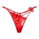 thumbnail image 1 of Gibobby Panty sexy Ajuste Bragas finas tanga encaje hueco transparente sexy en forma V para mujer（Rojo，Talla única), 1 of 3
