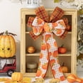thumbnail image 3 of Large Fall Plaid Bow Pumpkin Leaves Bow for Fall Decor - Autumn Thanksgiving Bow for Front Door Indoor Outdoor Wall Decoration Supplies Ornaments, 3 of 5