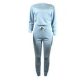 thumbnail image 4 of Itsame Tops and Pants Activewear Set Womens Sweatsuits 2pcs Sets Long Sleeved Women Athletic Outfit Sets Light blue Size S, 4 of 5