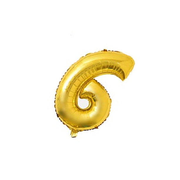 Monstrate 16 pulgadas Tamaño grande Oro Plata Rosa Oro Número Globo Cumpleaños Decoraciones para fiestas de bodas Globos de aluminio Niño Niño Juguete Kits de decoración para fiestas Oro seis Monstrate HA002665-06