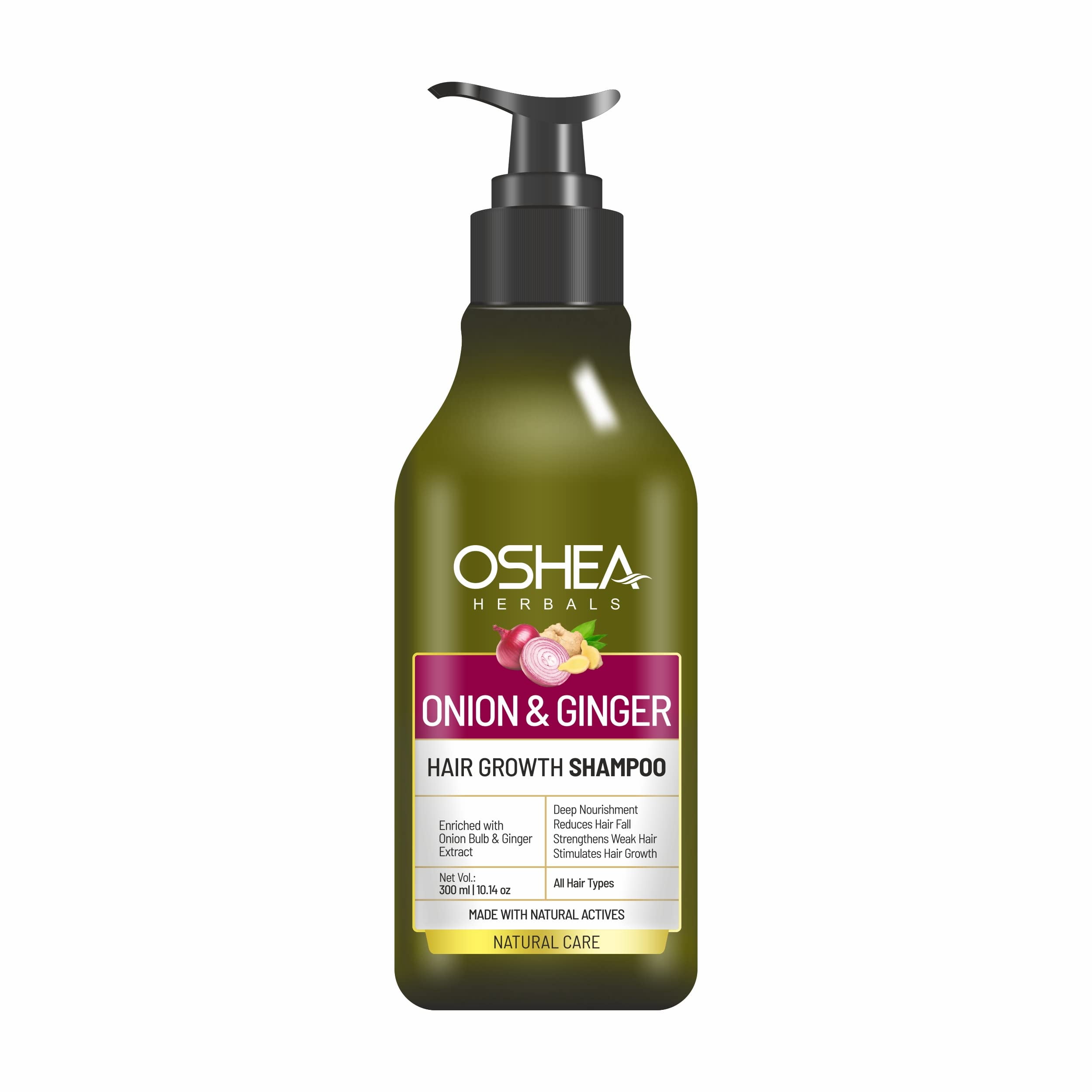 Oshea Herbals Onion & Ginger Hair Growth Shampoo I Enriched With Onion  Bulb, Ginger Extract I 300Ml 