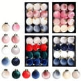 thumbnail image 4 of 12PC Velvet Christmas Ball Ornament Set, Soft Velvet Wrapped Christmas Tree Decorations, Pink and Rose Gold Hanging Baubles for Holiday Décor, 4 of 7