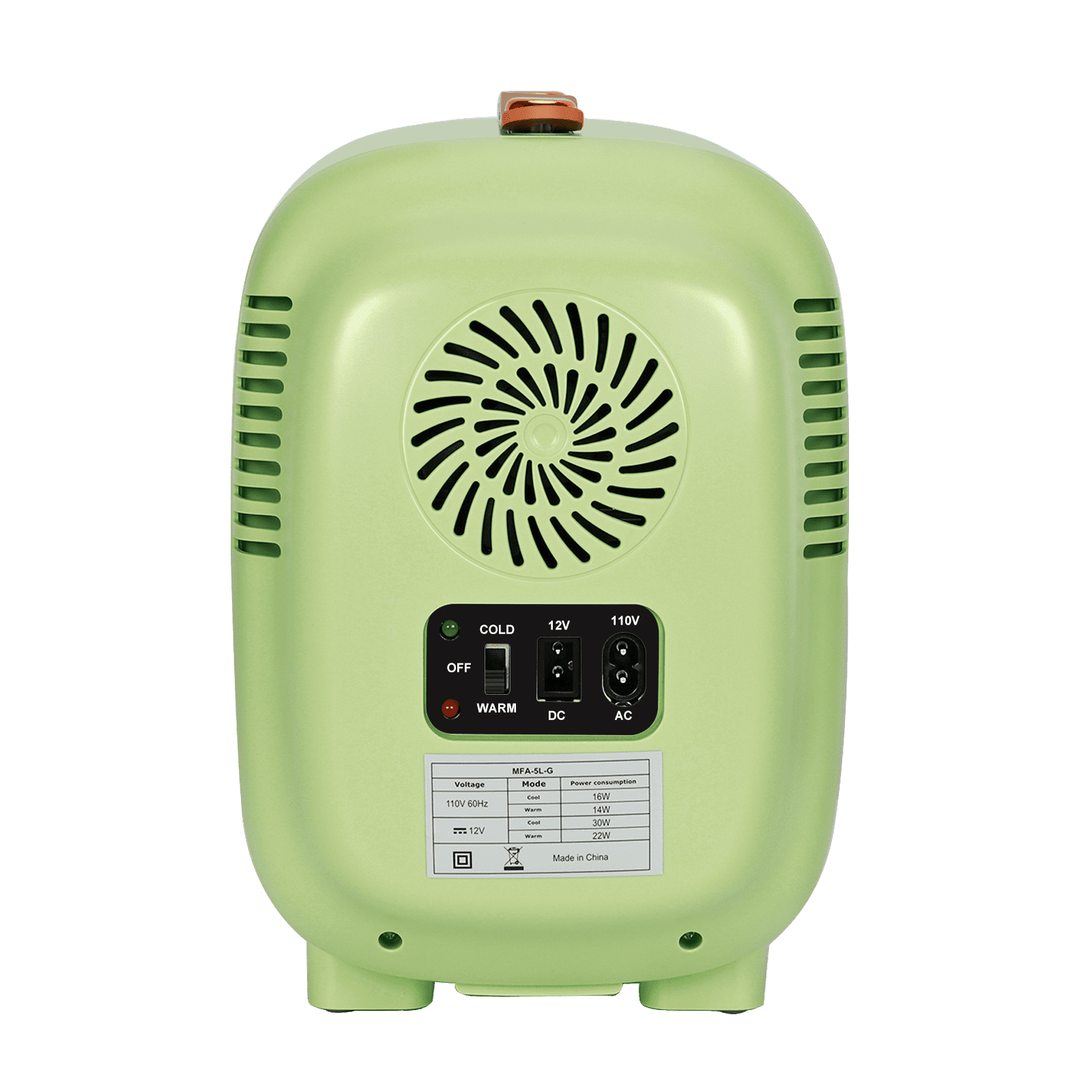 Caynel 5L Portable Retro Mini Fridge 6-can Mini Refrigerator,Green