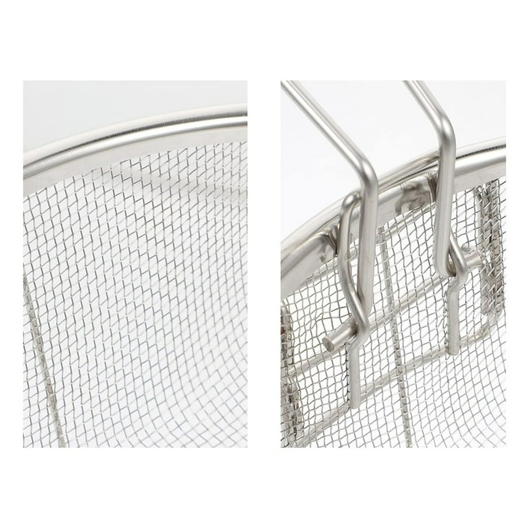Stainless Steel Deep Fry Basket for Frying Serving Food (Detachable Handle)