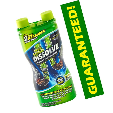 Green Gobbler GGDIS2CH32 DISSOLVE Liquid Hair & Grease Clog Remover / Drain (Best Drain Cleaner For Grease)
