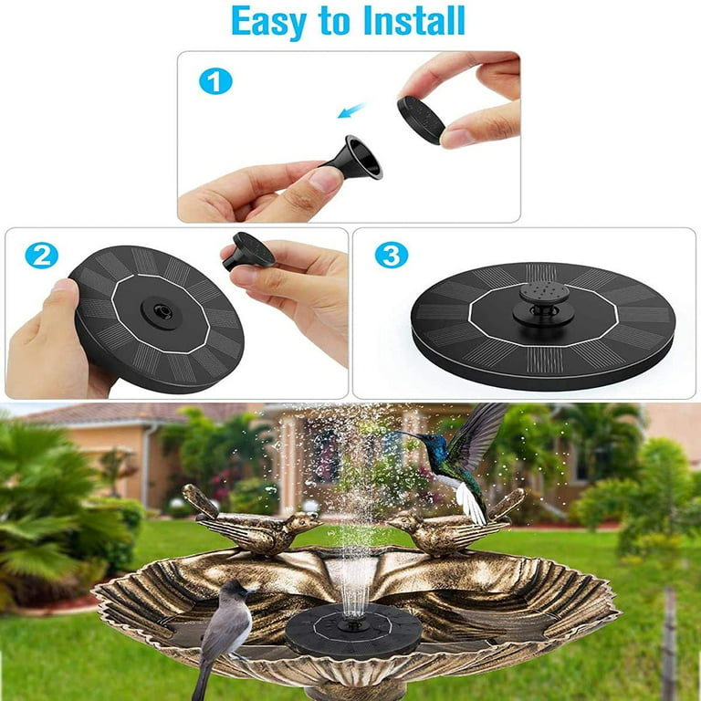  Solar Fountain Water Pump for Bird Bath, New Upgraded Mini Solar  Powered Fountain Pump 1.5W Free Standing Solar Panel Kit Water Fountain for  Garden, Pond, Pool, and Outdoor : Patio, Lawn
