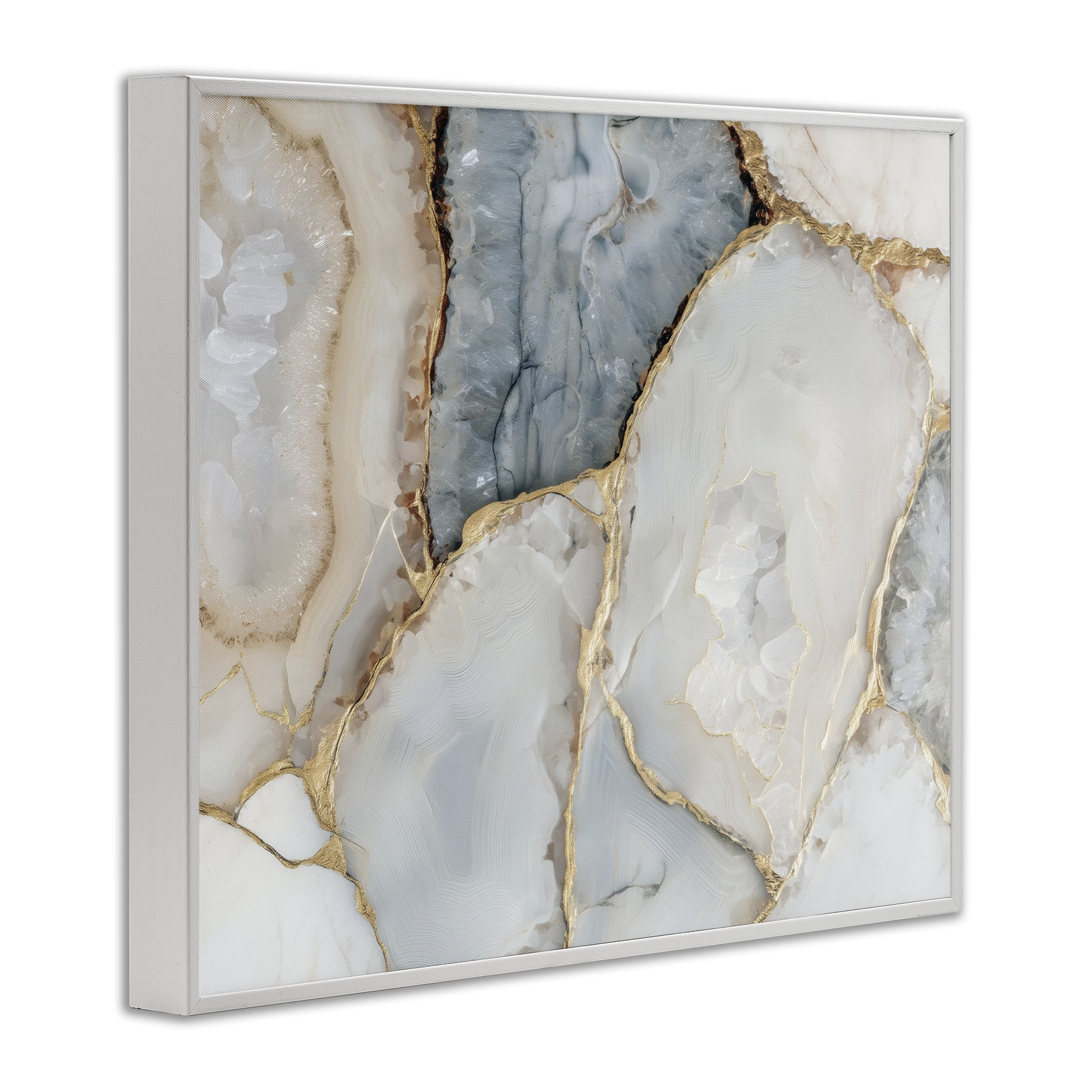 Stupell Industries Golden Vein Quartz White Framed Giclee Art, design by Svetlana Aleynikova