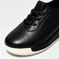 thumbnail image 3 of DENTOYOU Womens Walking Shoes PU Leather Fashion Tennis Shoes Non-Slip Casual Sneakers for Women Black 38, 3 of 5