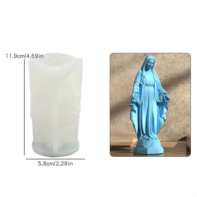 2PCS-European Statue Candle Mold - 3D Virgin Mary Praying Woman Silicone Mold - Great for Resin, Concrete, Plaster and Epoxy - Home Decor Wax Tools