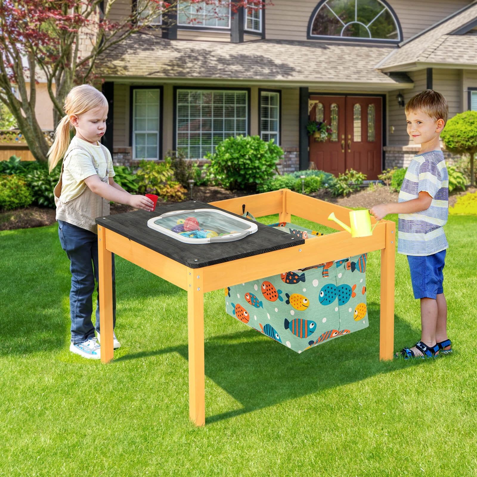 Infans 3-in-1 Kids Activity Table with Foldable Water Bin Large Capacity Storage Bag