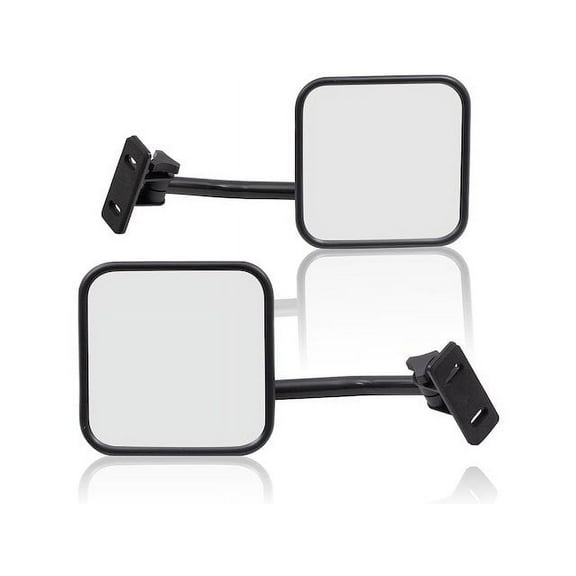 Mirror Set - Compatible with 1987 - 1995, 1997 - 2017 Jeep Wrangler 1988 1989 1990 1991 1992 1993 1994 1998 1999 2000 2001 2002 2003 2004 2005 2006 2007 2008 2009 2010 2011 2012 2013