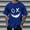 Blue, variant on Men's Creepy Smile Face Crewneck T Shirts Novelty Spooky Halloween Clothes Short Sleeve Scary Tee Tops