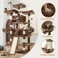 thumbnail image 6 of Amolife 68" X-Large Cat Tree and Tower for Indoor Cats, Condo House with Scratching Board & Thick Posts, Leopard Print, 6 of 8