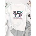 thumbnail image 2 of Women's Casual Floral Print T-Shirt - Comfy Crew Neck Short Sleeve, Stretchy Polyester Blend, Machine Washable - Perfect for Summer & Casual Attire, 2 of 6
