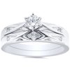 Pompeii 1/3ct Diamond Engagement Wedding Ring Set 14K White Gold (H/I,I1-I2)