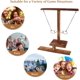 thumbnail image 2 of Juego de anillos plegables de mano (con escalera de tiro), juego interactivo de madera hecho a mano para interiores y exteriores (para reuniones familiares), anillos de lanzamiento de gancho y bucle de madera, juguetes para juegos de mesa JM, 2 of 5