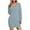 Gray, variant on Women's Loose Dresses Women's Long Sleeved Lapel V-neck Sportswear Loose Solid Color Dress