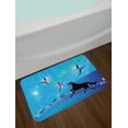 thumbnail image 2 of Circus Bath Mat, Graphic Silhouettes of Trapeze Artists or Ballerina on Tightrope and Horse Theme, Plush Bathroom Decor Mat with Non Slip Backing, 29.5" X 17.5", Multicolor, by Ambesonne, 2 of 2