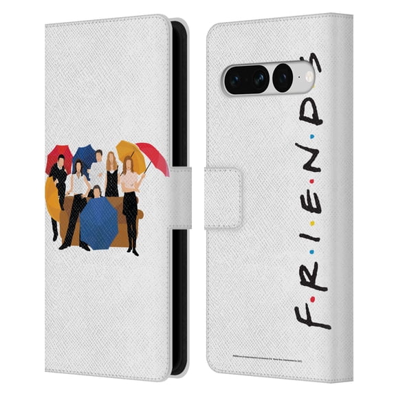 Head Case Designs Officially Licensed Friends TV Show Key Art Logo Opening Sequence Leather Book Wallet Case Cover Compatible with Google Pixel 7 Pro