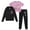 Black/Light Pink, variant on ELLA IN PINK Girls Pants Set - 3 Piece Fleece Girls Zip Up Hoodie, Tee & Jogger Sweatpants (7-16)