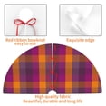 thumbnail image 4 of Lsque Purple Yellow Buffalo Plaid Print Christmas Tree Skirt, Tree Skirt with Ties or Velcro, Perfect for Holiday Decorations, Halloween, and New Year-48", 4 of 7