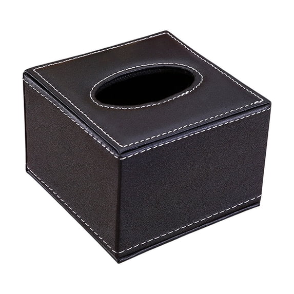 Leather Tissue Box - Faux Leather Durability, Aesthetic Upgrade, Double-duty Top, Modern Home Office Decor