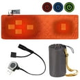 thumbnail image 1 of 5-Zone Heating Multi-functional Heated Seat Pad - 198x61CM Soft Polyester Quilted Fabric with Epoxy Lining, 3 Temperature Settings (38-65℃), Metal Wire Heating, Lightweight 750g, Orange Color - USB, 1 of 6