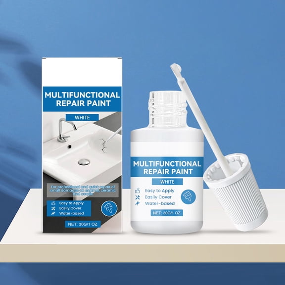 White Enamel Paint - 30ml Bath Enamel Repair for Small Scratches, Defects, and Cracks in Bathtubs and Ceramic Sinks