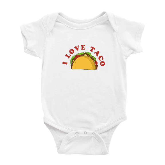I Love Taco Cute Funny Baby Jumpsuit Infant Boy Girl Unisex
