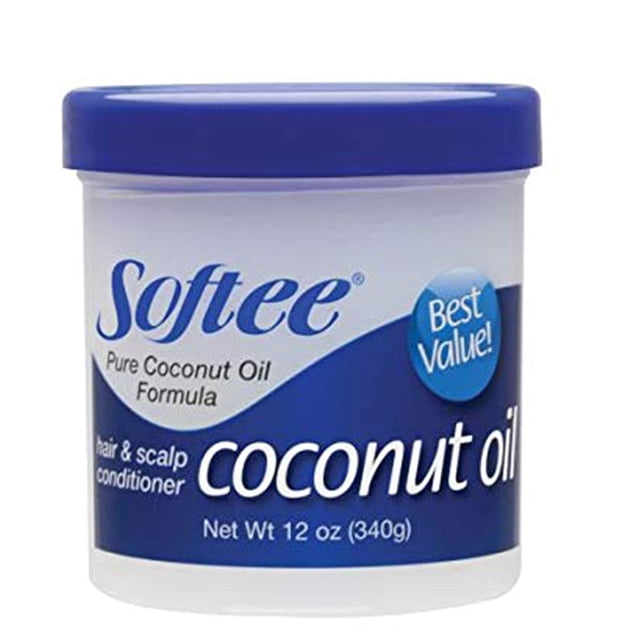 Acondicionador para cabello y cuero cabelludo con aceite de coco Softee, 12 onzas