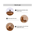 thumbnail image 4 of Juego de molinillos de sal y pimienta de madera LAOSD recargables 8 pulgadas, 4 of 5
