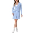 thumbnail image 2 of Vestido Blazer Casual para Mujeres INSPIRE CHIC con Solapa Notch, Vestidos de Oficina, S Azul, 2 of 6