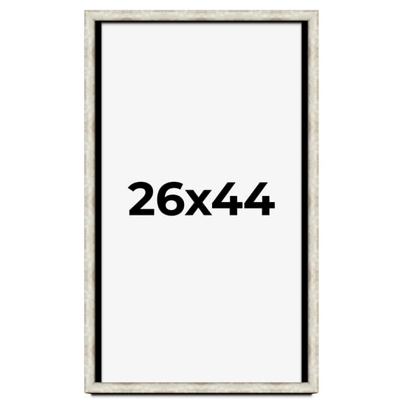 26x44 Shadow Box Frame Silver | 1.625 Inches Deep Real Wood Contemporary Shadowbox Display Frame |