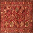 thumbnail image 1 of Ahgly Company Indoor Square Oriental Orange Industrial Area Rugs, 8' Square, 1 of 4