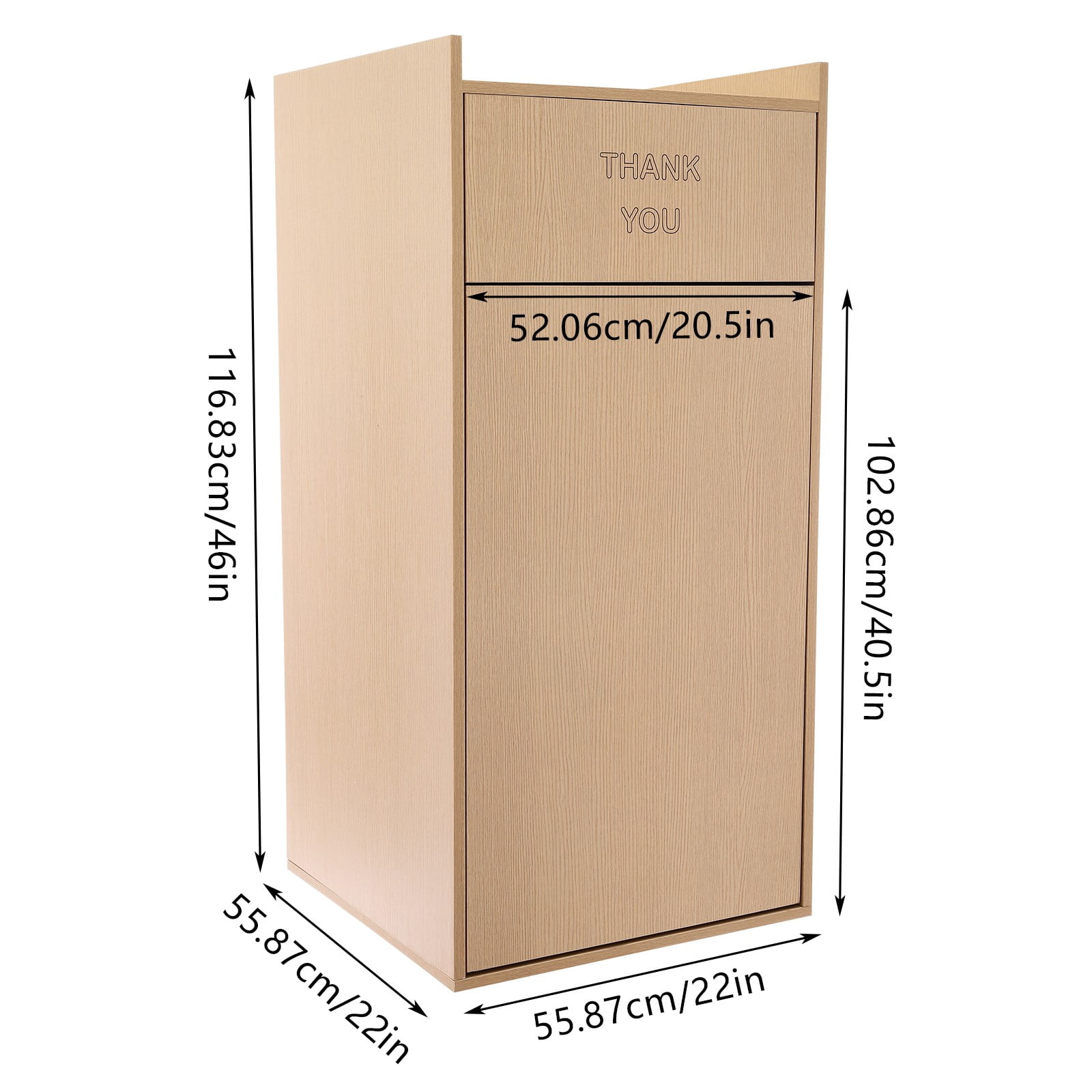 40 Gallon Restaurant Oak Wood Commercial-Trash Bin Cabinet with Trash Bag,Trash Can Cabinet & Garbage Receptacle for Self-Service Restaurant, Coffee Shop