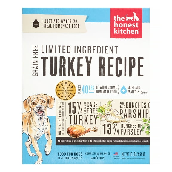 The Honest Kitchen Marvel: Dehydrated Minimalist Limited Ingredient Dog Food, Grain Free Turkey & Parsnip, 10 lbs (Makes 40 lbs)